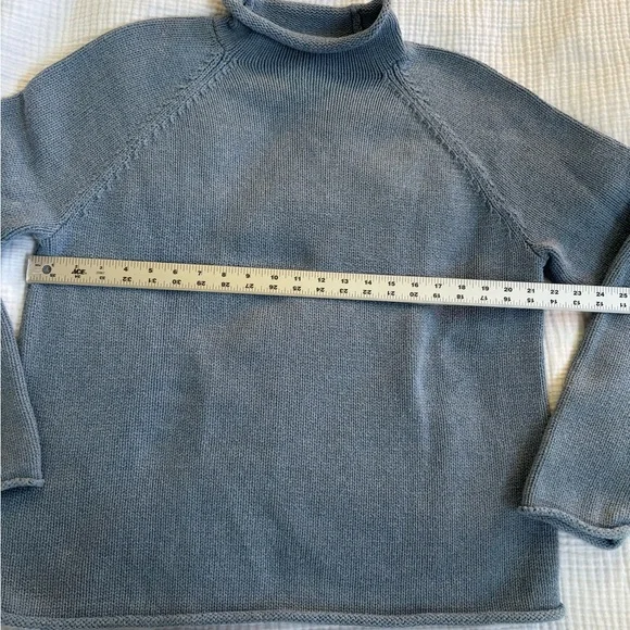 J. Crew Light Blue Roll Neck Cotton Sweater - Picture 5 of 7